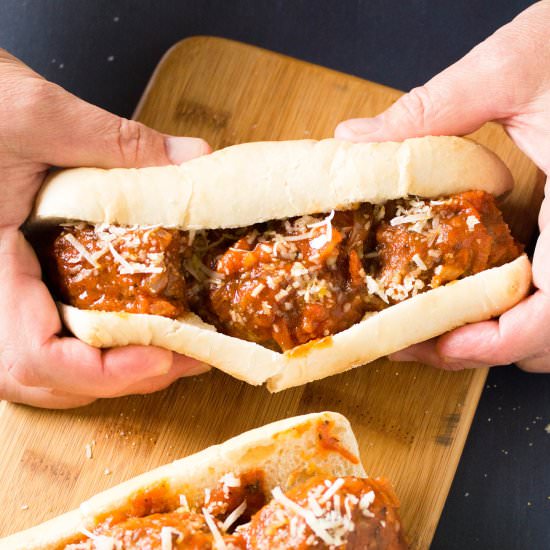 Spicy Meatballs Sub Sandwiches