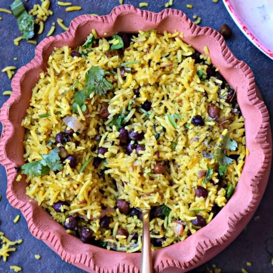 Turmeric Pilaf with Black Chana