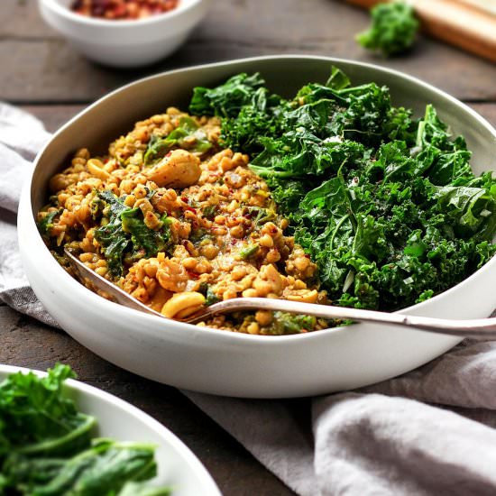 Cashew Buckwheat Curry with Kale