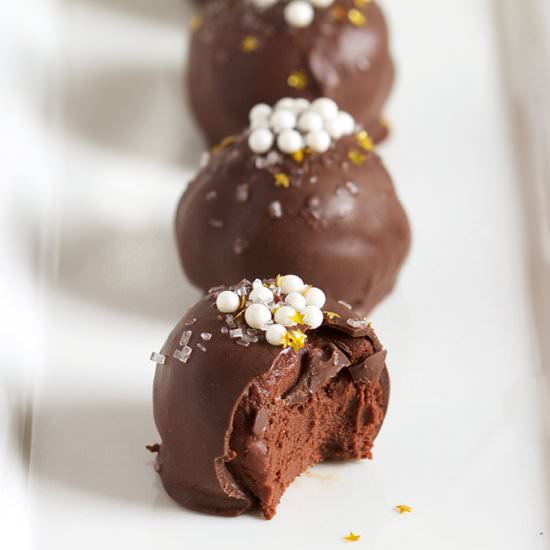 Dark Chocolate Champagne Truffles