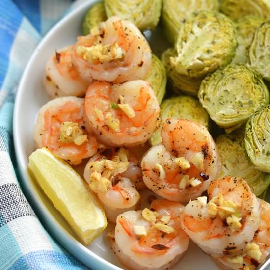 Lemon Garlic Shrimp & Brussels