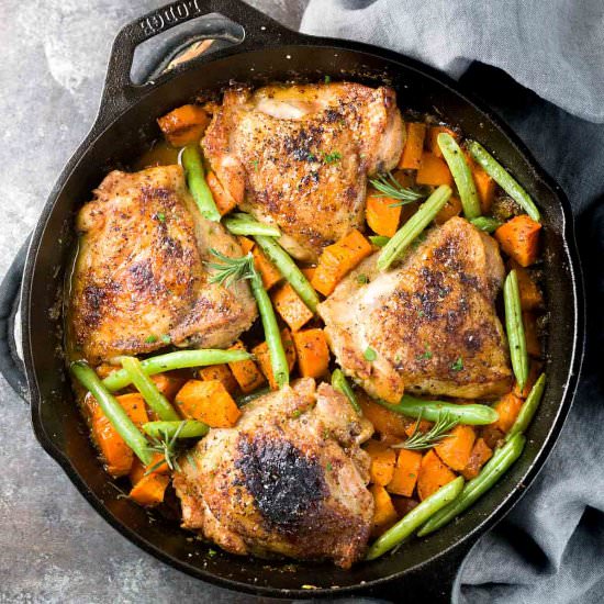 One Pan Chicken with Maple Sauce