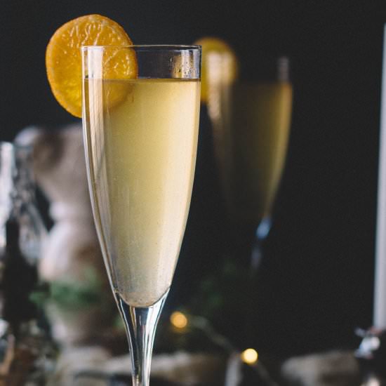 Sparkling Roasted Peach Bellini