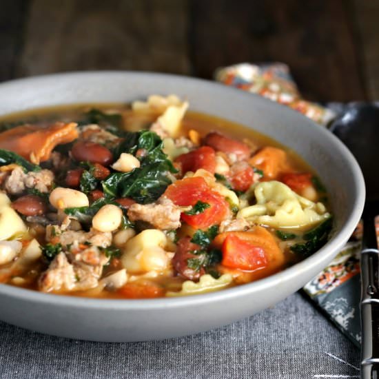 Rustic Sausage Tortellini Soup