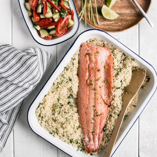 Broiled Salmon and Herbed Couscous
