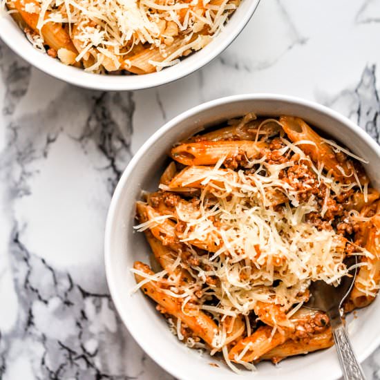 Pasta with Bolognese sauce