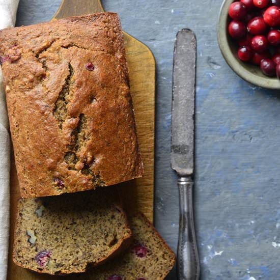 Paleo Cranberry Orange Walnut Bread