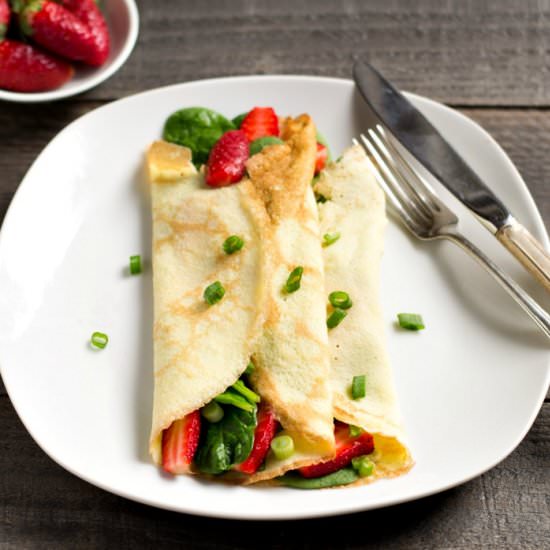 Strawberry Spinach Crepes