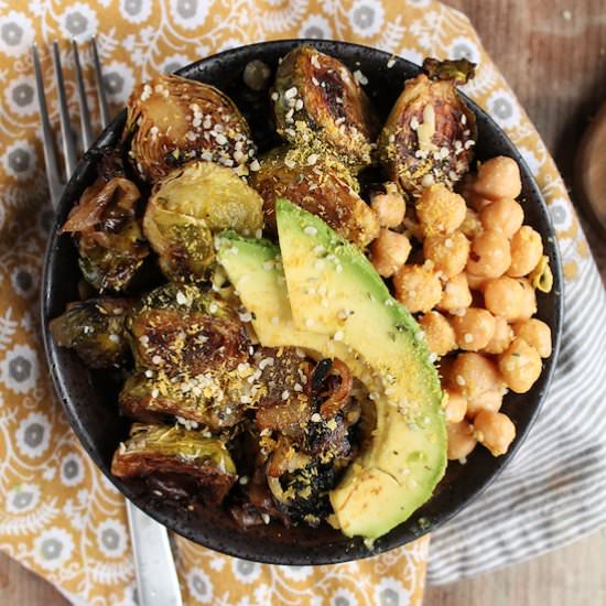 Roasted Brussels Sprouts Buddha Bowl