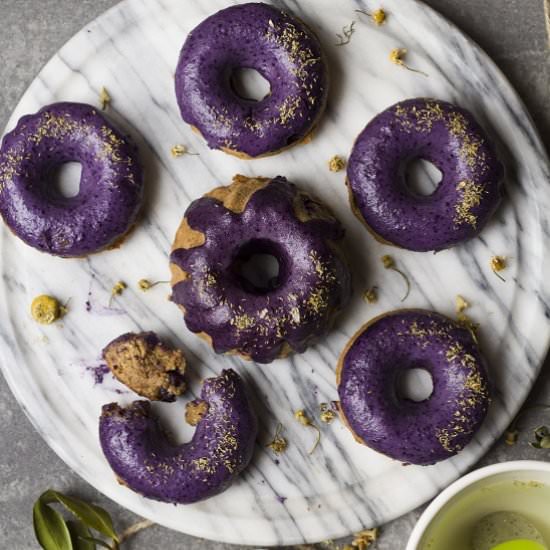 Blueberry Chamomile Donuts