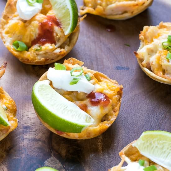 Baked Chicken Quinoa Taco Cups