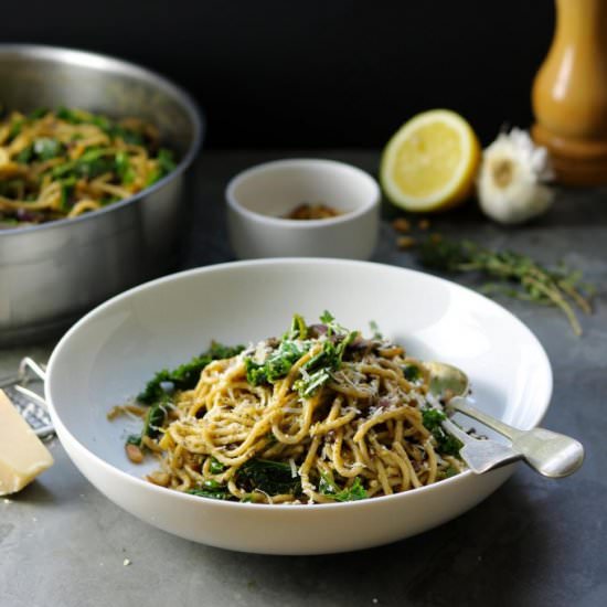 Spaghetti with Kale & Lentils