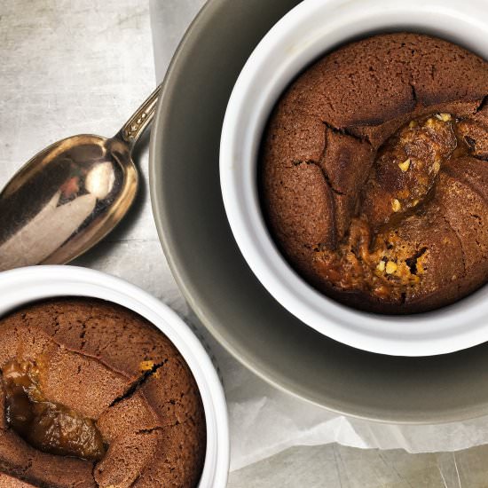 Choc Nut Caramel Lava Puddings