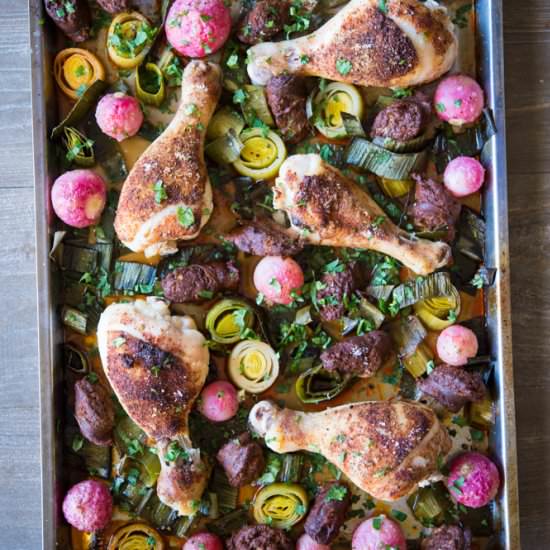 Chorizo Chicken Sheet Pan Dinner