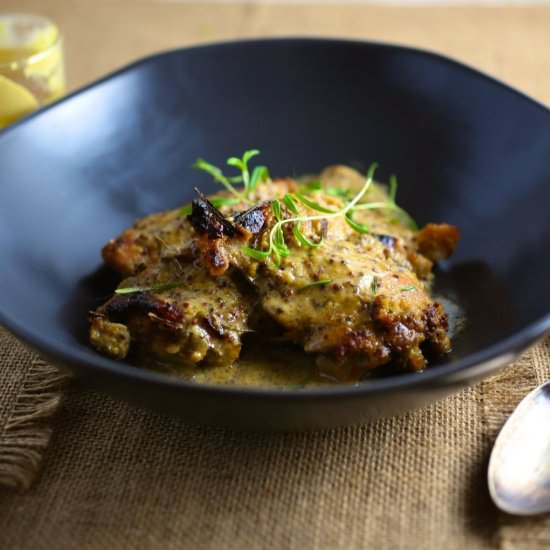 Mustard Baked Chicken Thighs