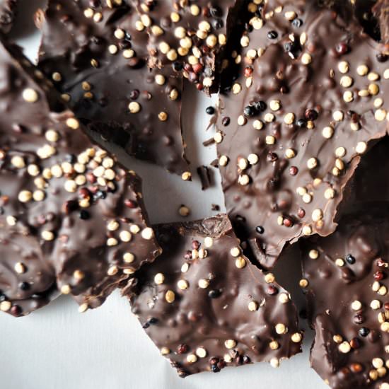Dark Chocolate Cherry Quinoa Bark