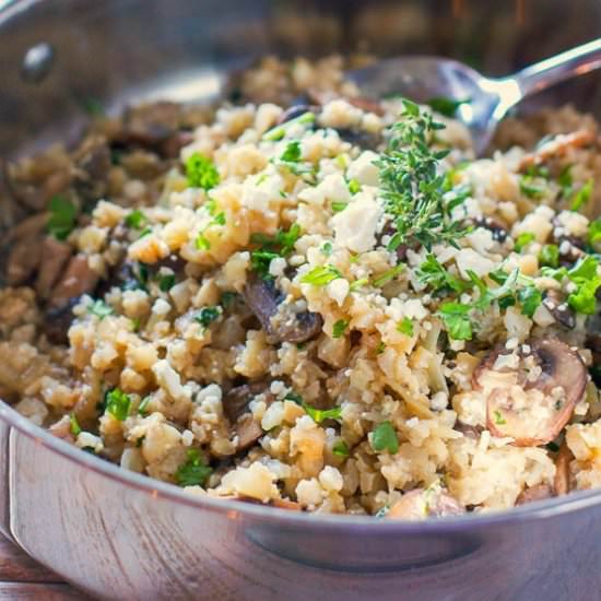 Cauliflower Rice with Mushroom Feta