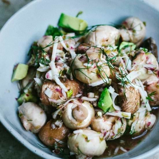 Pickled Mushroom Fennel Ceviche