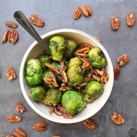 Smoky Sweet Pecan Brussels Sprouts
