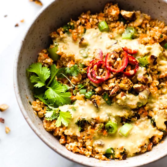 Thai Carrot Cauliflower Rice Salad