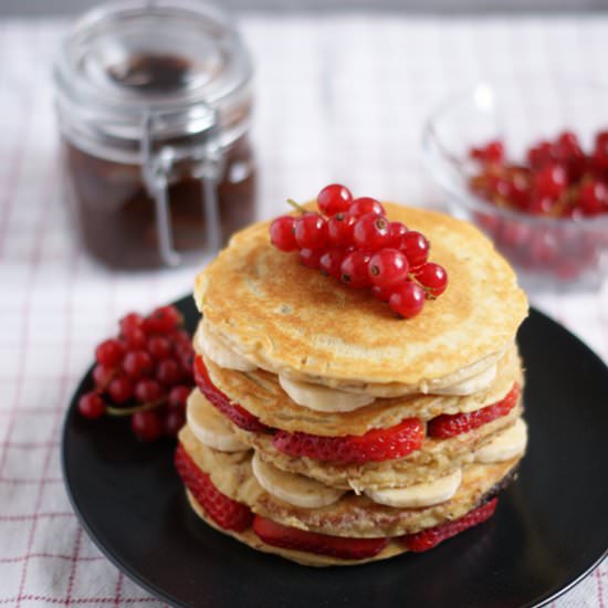 Healthy Nutella Stuffed Pancakes