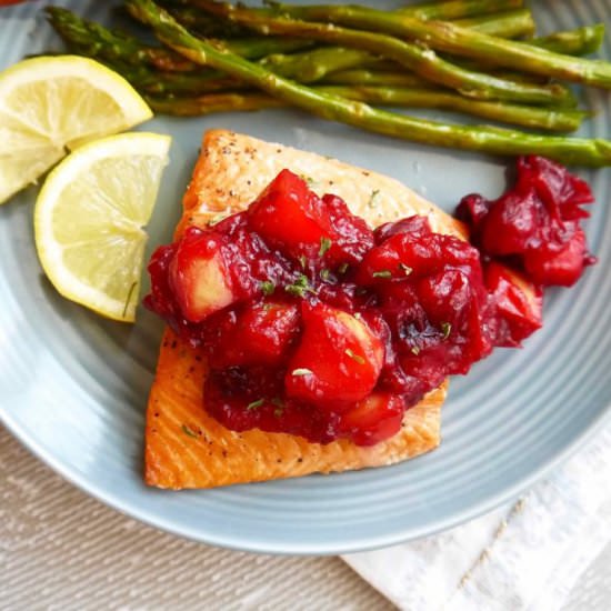 Salmon With Apple Cranberry Compote