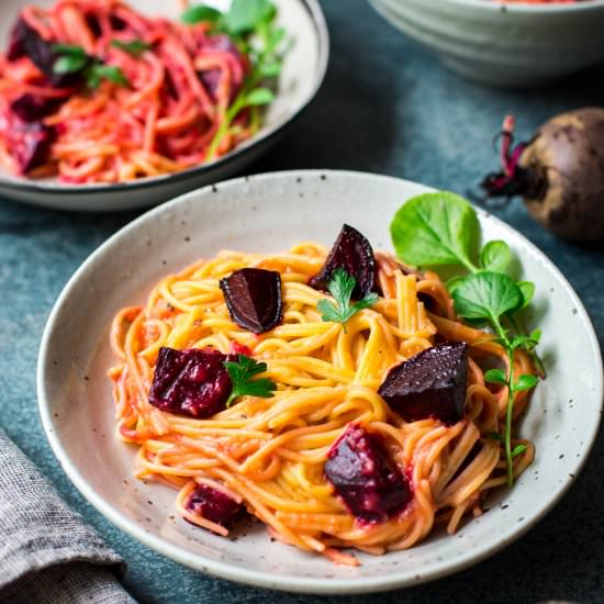 Pumpkin Beetroot Spaghetti