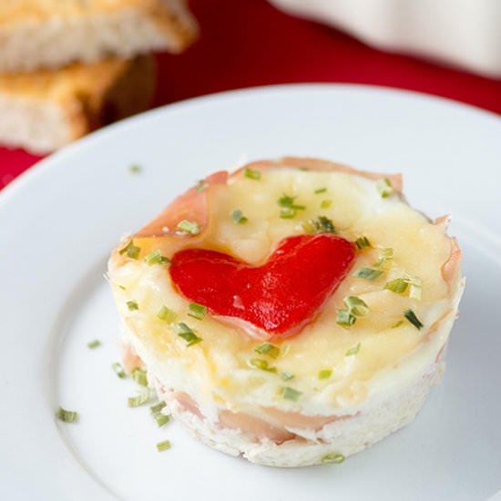 Valentine Prosciutto Egg Cups