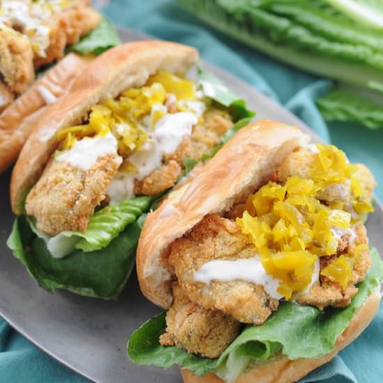 Fried Oyster Mushroom Po’Boy