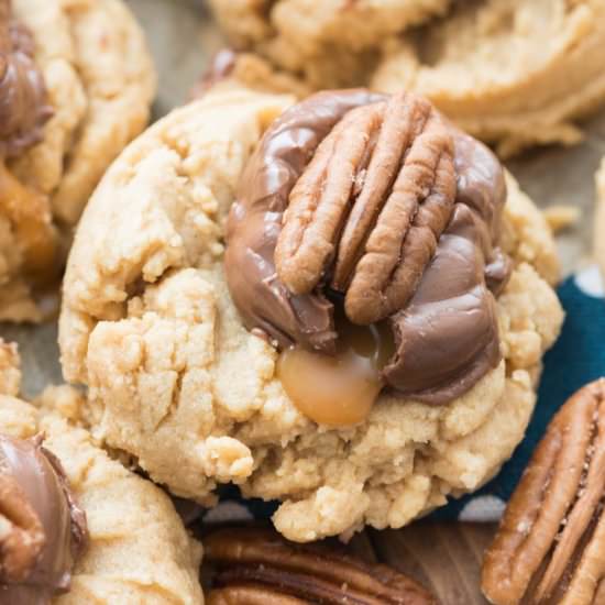 Turtle Peanut Butter Cookies