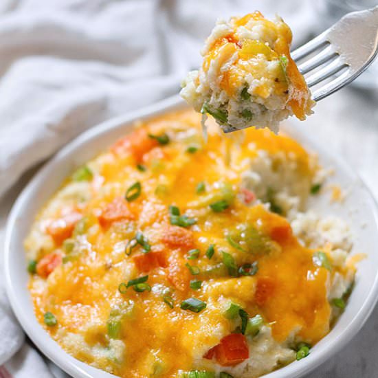 Loaded Mashed Cauliflower Casserole