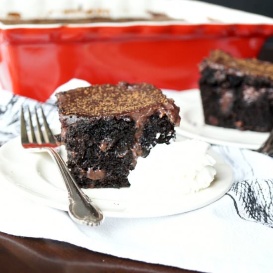 Triple Chocolate Poke Cake