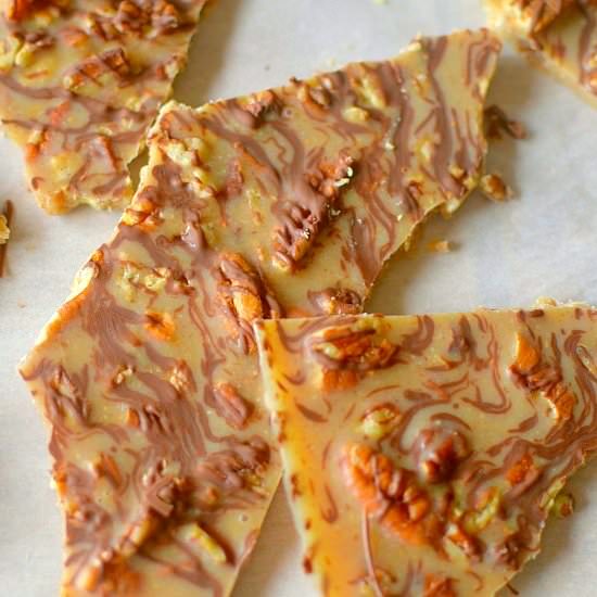 Healthy Turtle Pecan Candy Bark