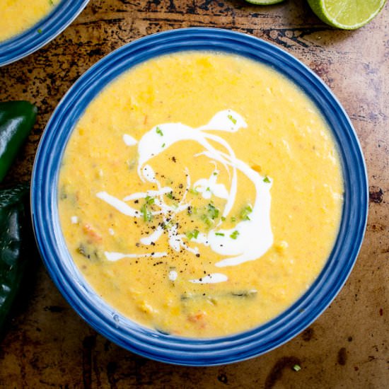 Corn and Poblano Soup