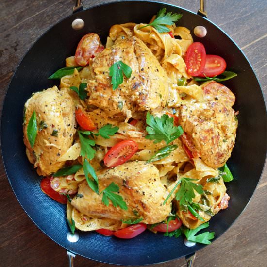 Creamy Cajun Chicken Tagliatelle