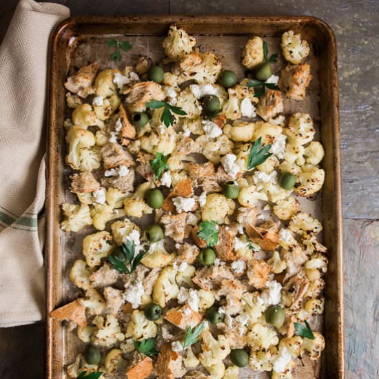 Roasted Cauliflower Bread Salad