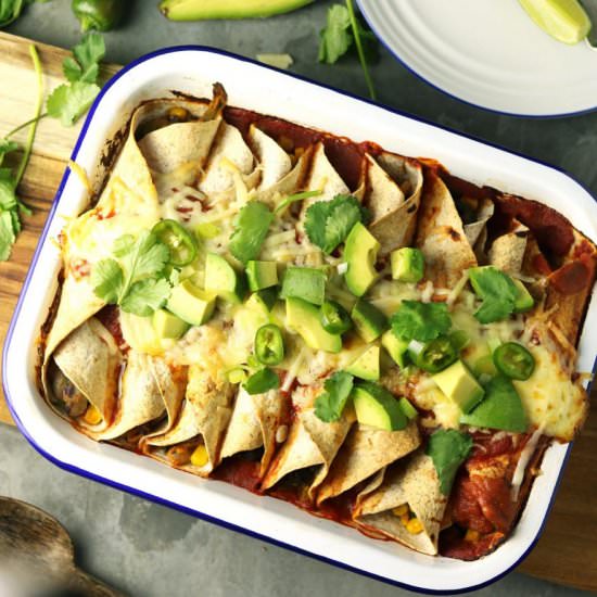 Spinach & Black Bean Enchiladas