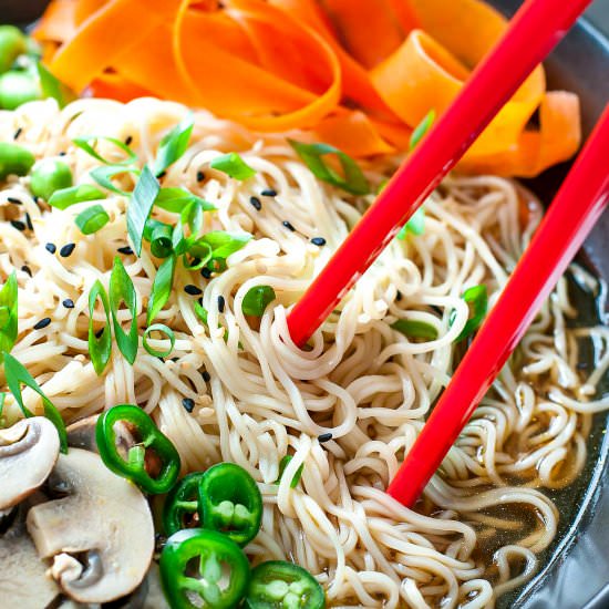 Healthy Vegan Ramen Broth Bowls