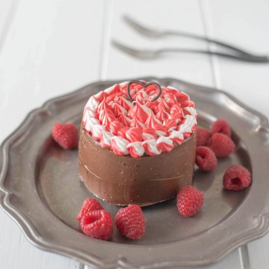 Mini chocolate cake for two