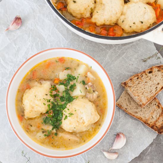 Chicken Stew with Fluffy Dumplings