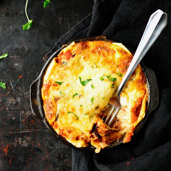 Super cheesy lasagne with eggplant