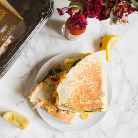 Scrambled Eggs Turkey Quesadillas