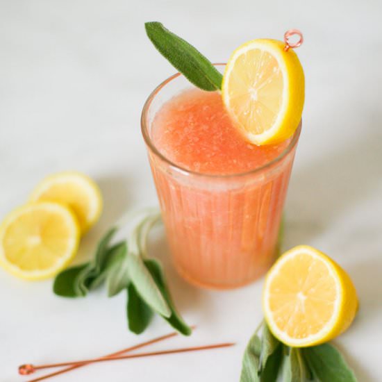 kombucha cocktail w/ pomelo + sage