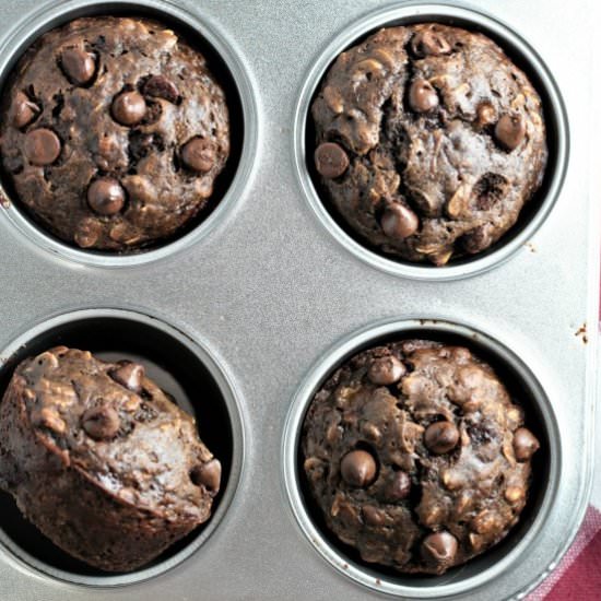 Double Chocolate Banana Muffins