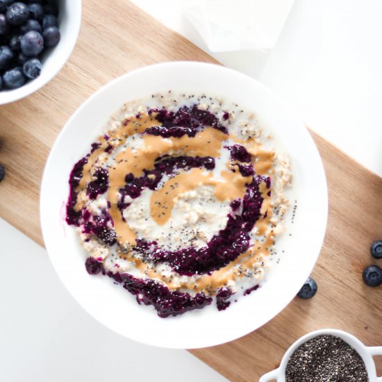 Peanut Butter and Jelly Oatmeal