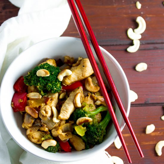 cashew chicken stir-fry