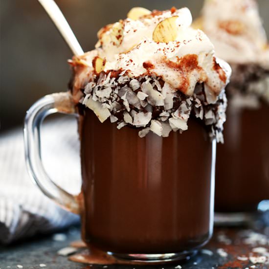 Slow Cooker Almond Joy Hot Chocolate