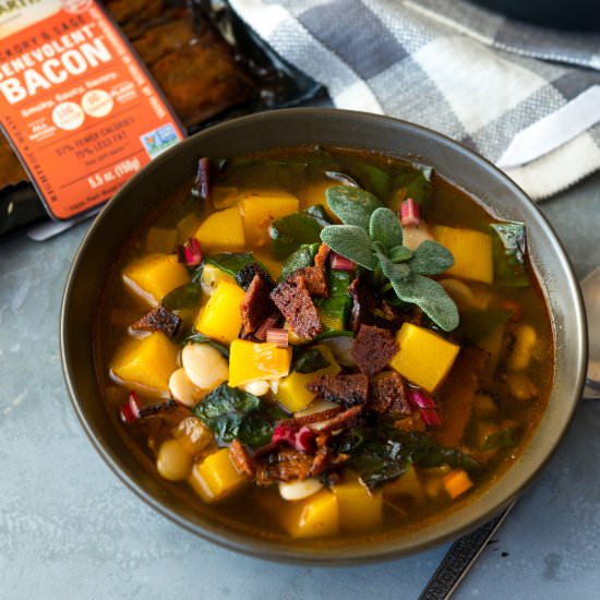 Vegan Butternut Squash Bacon Soup