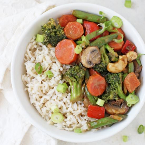 peanut ginger veggie stir-fry