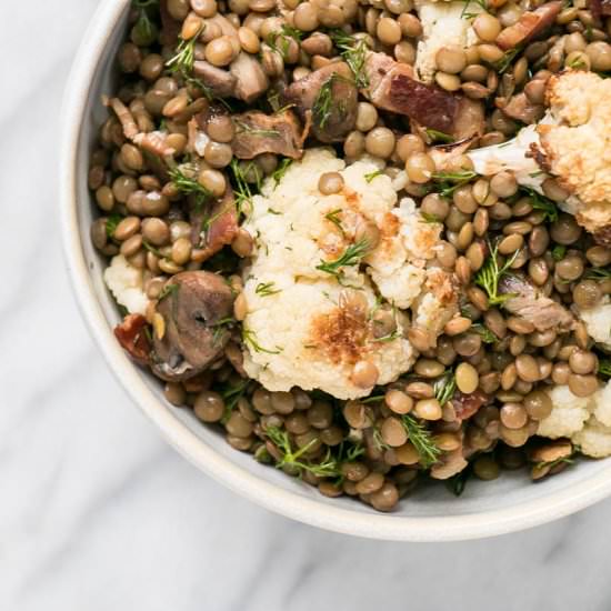 Lentil and Cauliflower Dill Salad